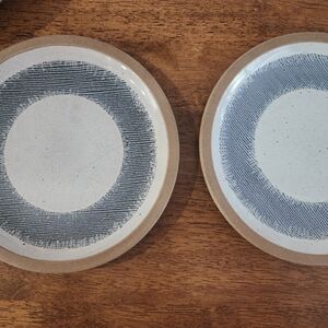 Modern Blue and Tan Ceramic Plates